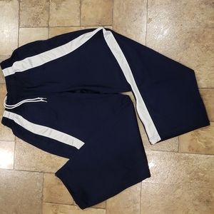 Nike Jordan Like New Navy/White Zip Ankle  Drawstring Basketball Pants. Size M